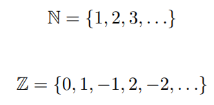 N = {1, 2, 3, . . .}